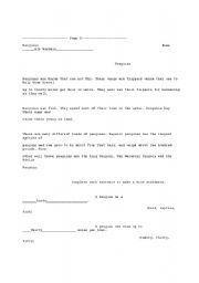 English worksheet: readings