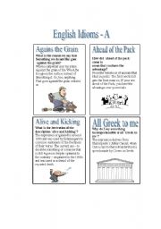 English Worksheet: English Idioms - A