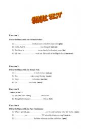 English worksheet: FINAL GRAMMAR TEST (VERBS, SINCE-FOR)