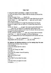 English worksheet: term test 5