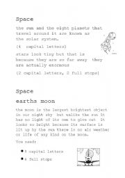 English Worksheet: Space editing sheet