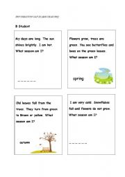 English Worksheet: Seasons-Information gap 