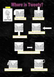 English worksheet: Where is Tweety? 