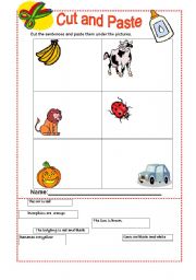 English worksheet: The Colours -Cut and paste 