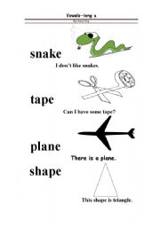 English Worksheet: Long Vowel--a