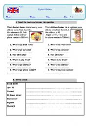 English Worksheet: Personal information Worksheet