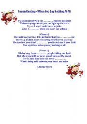 English Worksheet: Ronan Keating - When You Say Nothing At All