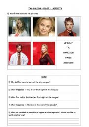 English worksheet: Tru Calling - first episode ACTIVITY