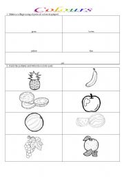 English Worksheet: Colours