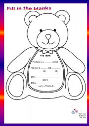 English Worksheet: Guided Writing N 02 - The Bear