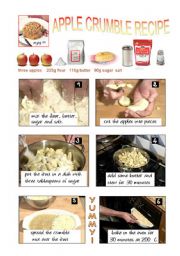 English Worksheet: APPLE CRUMBLE RECIPE