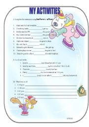 English Worksheet: Everyday Activities