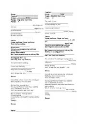 English Worksheet: Big Girls dont cry - son