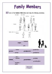 English worksheet: Family members