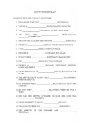 English worksheet: adjectives quiz