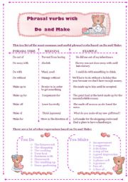 Phrasal verbs and expressions with Do and Make