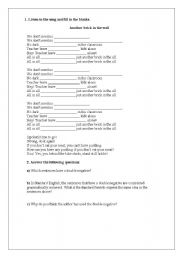 English Worksheet: Song - Another brick in the wall