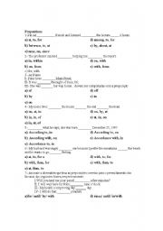 English worksheet: prepositions