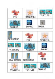 English Worksheet: Sea Creatures Bingo!