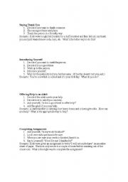 English Worksheet: Social Skills Skit Cards