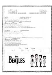 English Worksheet: Beatles - should have known better