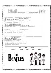 English Worksheet: Beatles - should have known better