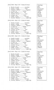 English Worksheet: ANALOGIES