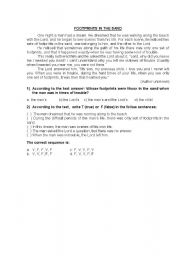 English worksheet: Footprints in the Sand