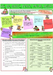 English Worksheet: COLLOCATION 58 - ASK, BEG, BESEECH, ENTREAT, IMPLORE, REQUEST