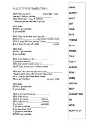 English worksheet: listening to a song: 