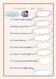 English worksheet: IF CLAUSES + PAST VERBS