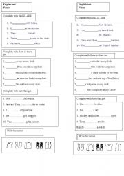 English worksheet: verb to be- there is- there are. have got-has got-clothes vocabulary