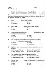 English Worksheet: Diagnostic Test on Articles and Quantifiers