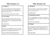 English worksheet: office role play