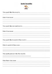 English Worksheet: My Favourite Sport
