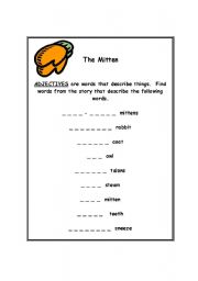 English worksheet: The Mittens