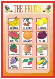 English Worksheet: THE FRUITS