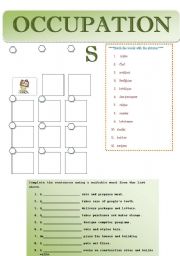 English worksheet: OCCUPATIONS