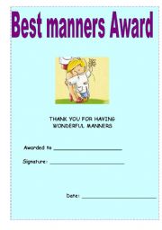 English worksheet: AWARD