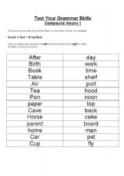 English worksheet: Compound Nouns