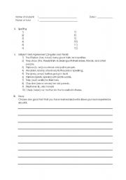 English Worksheet: Exam Sheets