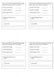 English worksheet: Feedback slip bilinugal lessons (biology, English)