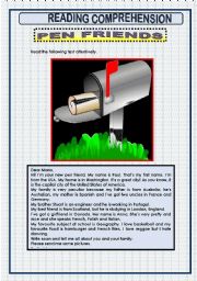 English Worksheet: READING COMPREHENSION - 