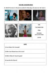 English Worksheet: Edward Scissorhands Movie Worksheet