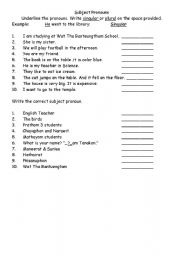 English worksheet: PRONOUNS