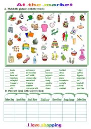 English Worksheet: At the market