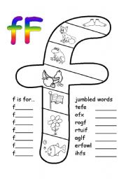 English Worksheet: f  words