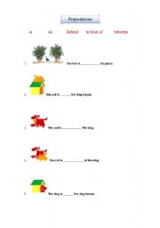 English worksheet: Prepositions for the kiddies.