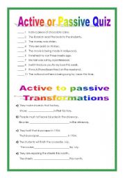 English Worksheet: Passive voice