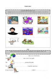 English worksheet: My school (1/2)